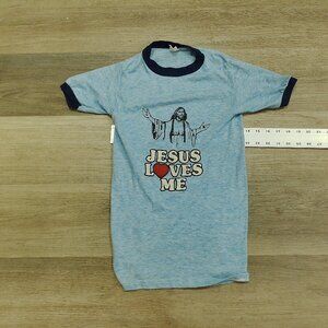 vintage dead stock Christian ringer tee, size S